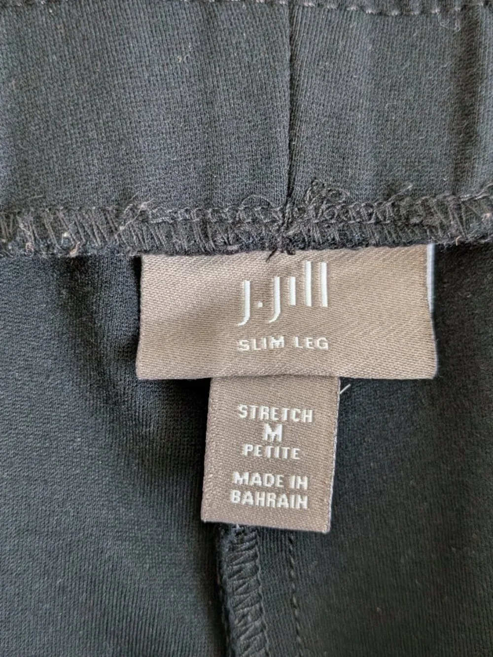 CLEARANCE Womens J Jill Ponte Pants MP Petite Slim Leg Black FLAW Casual Stretch